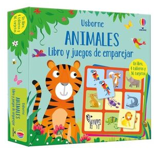 ANIMALES. LIBRO Y JUEGOS DE EMPAREJAR   (CAJA)