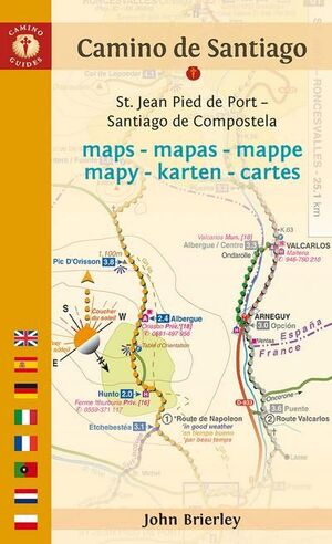 MAPA-GUÍA CAMINO DE SANTIAGO (ST. JEAN PIED DE PORT-SANTIAGO