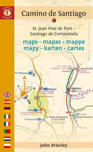 MAPA-GUÍA CAMINO DE SANTIAGO (ST. JEAN PIED DE PORT - SANTIAGO DE COMPOSTELA)