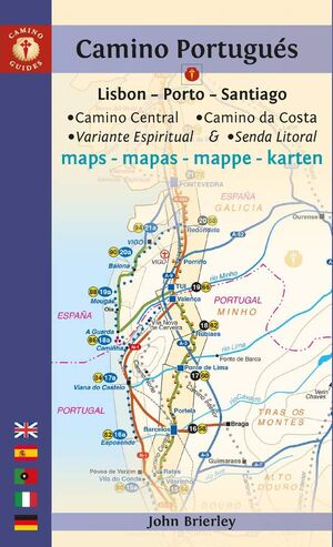 MAPA-GUÍA CAMINO PORTUGUÉS (LISBON - PORTO - SANTIAGO)