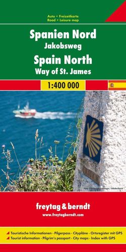 MAPA ESPAÑA NORTE- CAMINO DE SANTIAGO.ALEMAN-INGLES-FRANCES-ITALIANO-ESPAÑOL