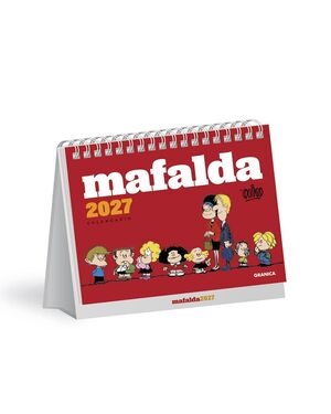 CALENDARIO 2027 MAFALDA ESCRITORIO MENSUAL ROJO