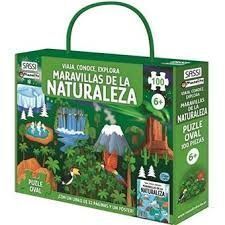 MARAVILLAS DE LA NATURALEZA.MALETÍN:PUZLE OVAL 100 PIEZAS