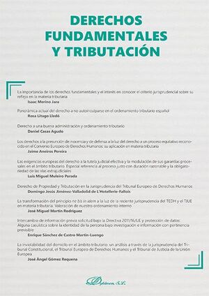 DERECHOS FUNDAMENTALES Y TRIBUTACIÓN. MONOGRÁFICO NUEVA FISCALIDAD