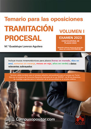 TEMARIO PARA LAS OPOSICIONES DE TRAMITACION PROCESAL I. 2023