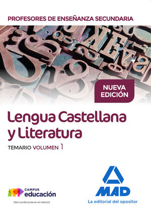 TEMARIO VOLUMEN 1 LENGUA CASTELLANA Y LITERATURA