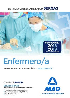 TEMARIO ESPECIFICO ENFERMERO/A VOLUMEN 2 SERGAS