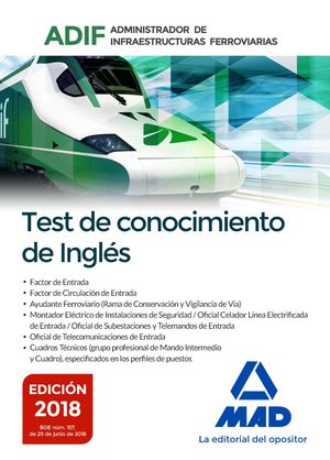 TEST DE CONOCIMIENTOS DE INGLÉS. ADMINISTRADOR DE INFRAESTRUCTURAS FERROVIARIAS