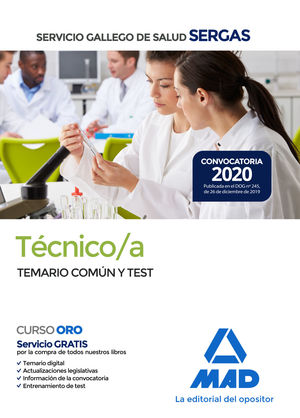 TÉCNICO SERGAS, TEMARIO COMÚN Y TEST (2020)