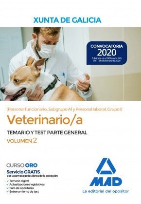 VETERINARIO/A XUNTA GALICIA TEMARIO TEST PARTE GENERAL 2