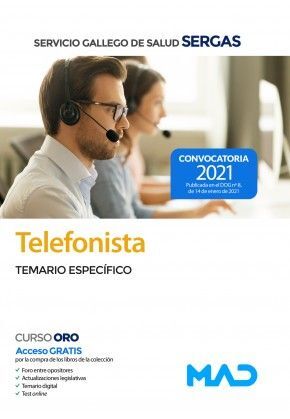 TELEFONISTA. TEMARIO ESPECÍFICO SERGAS 2021