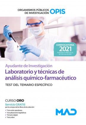 AYUDANTE INVESTIGACION OPIS. LABORATORIO Y TECNICAS DE ANALISIS QUIMICO-FARMACEU