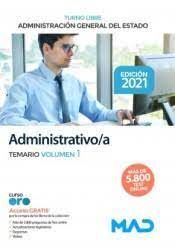 ADMINISTRATIVO/A ADMINISTRACIÓN GENERAL DEL ESTADO. TURNO LIBRE. TEMARIO 1