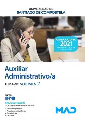 TEMARIO 2 AUXILIAR ADMINISTRATIVO/A  UNIVERSIDAD SANTIAGO DE COMPOSTELA