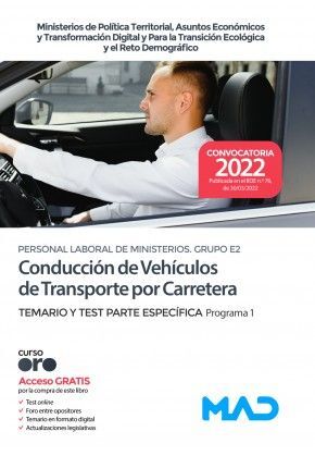 TEMARIO Y TEST PARTE ESPECIFICA CONDUCCION VEHICULOS MINISTERIOS