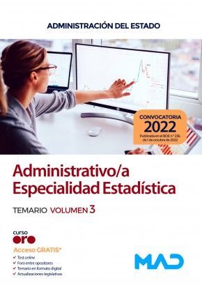 TEMARIO III ADMINISTRATIVO/A ESPECIALIDAD ESTADISTICA ADMINISTRACION DEL ESTADO V