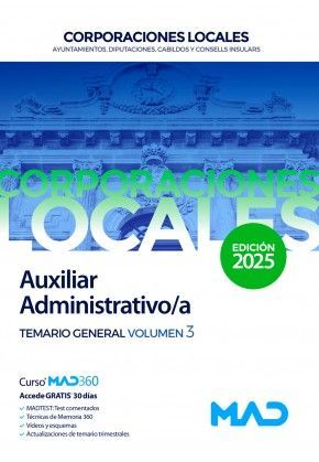 TEMARIO GENERAL 3 AUXILIAR ADMINISTRATIVO/A CORPORACIONES LOCALES