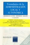 FORMULARIO SOBRE ADMINISTRACIÓN LOCAL DERIVADOS DE LA LEGISLACIÓN DE RÉGIMEN LOC