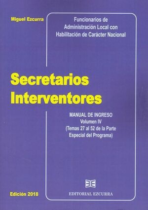 SECRETARIOS INTERVENTORES 4 VOL. 2021. MANUAL DE I