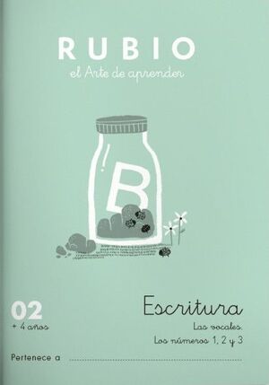 ESCRITURA RUBIO 02. +4 AÑOS. LAS VOCALES