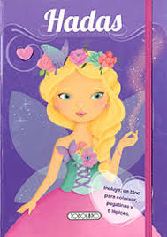 HADAS .(BRILLO Y COLOR) INCLUYE UN BLOC PARA COLOREAR,PEGATINAS Y 6 LAPICES