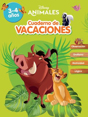 ANIMALES DISNEY. CUADERNO DE VACACIONES (3-4 AÑOS) (DISNEY. CUADERNO DE VACACION