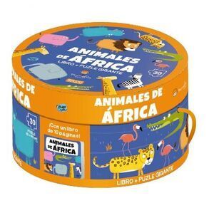 LOS ANIMALES DE AFRICA. CAJAS REDONDAS. CON PUZZLE EDIC. ILUSTRAD
