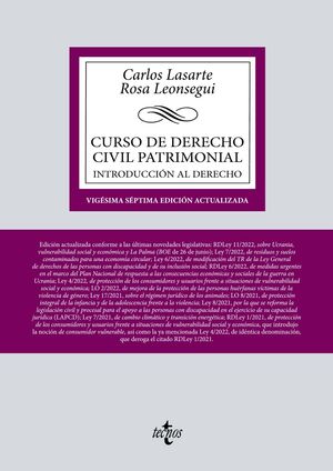 CURSO DE DERECHO CIVIL PATRIMONIAL INTRODUCCIÓN AL DERECHO