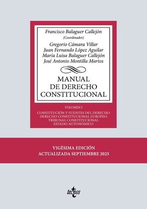 MANUAL DE DERECHO CONSTITUCIONAL. VOL. I: CONSTITUCIÓN Y FUENTES DEL DERECHO. DERECHO CONSTITUCIONA