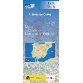 HOJA 93-IV, A SERRA DE OUTES 1:25.000. MAPA TOPOGRÁFICO