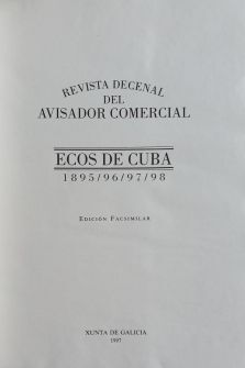 REVISTA DECENAL DEL AVISADOR COMERCIAL ´ECOS DE CUBA´, 1895-96-97-98
