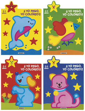 YO PEGO, YO COLOREO 2-3 AÑOS 4 TITULOS