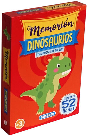 MEMORION DINOSAURIOS. ENCUENTRA LAS PAREJAS. LIBRO Y 52 FICHAS