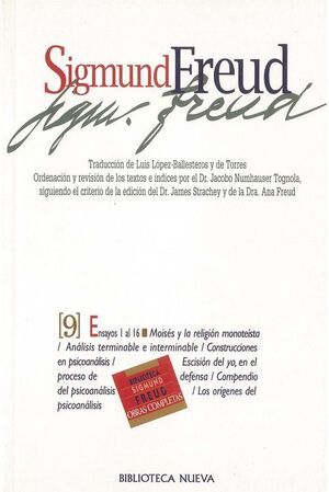 OBRAS COMPLETAS SIGMUND FREUD,TOMO IX, ED.BOLSILLO