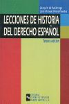 LECCIONES DE HISTORIA DEL DERECHO ESPAÑOL