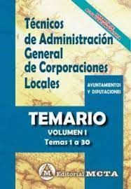 TEMARIO I TECNICOS ADMINISTRACION GENERAL CORPORACIONES LOCALES