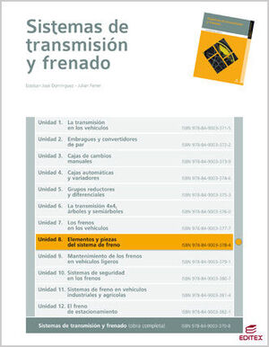 ELEMENTOS Y PIEZAS DEL SISTEMA DE FRENOS (SISTEMAS DE TRANSMISIÓN Y FRENADO)