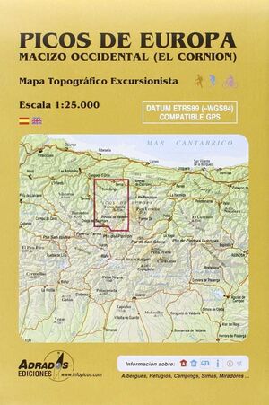 PICOS DE EUROPA. MACIZO OCCIDENTAL (EL CORNIÓN). MAPA