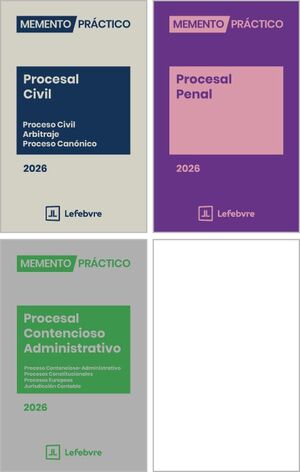 PACK MEMENTO PROCESAL CIVIL 2026 + MEMENTO PROCESAL PENAL 2026 + MEMENTO PROCESAL CONTENCIOSO ADMINISTRATIVO